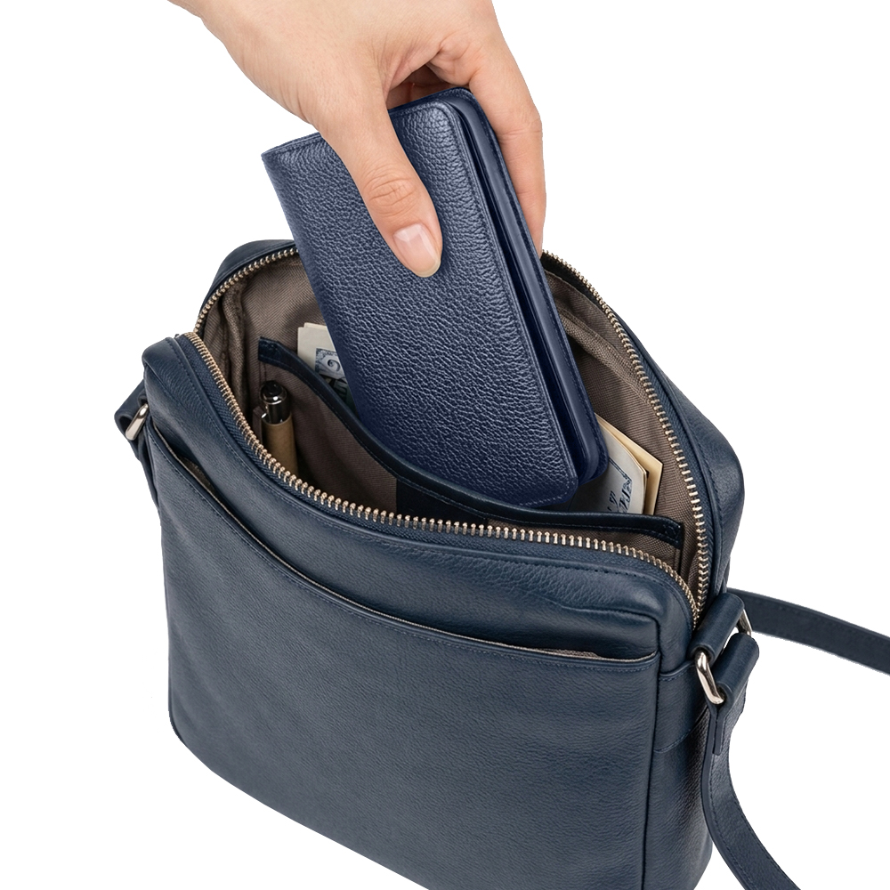 Чехол портмоне фарадея для телефона Faraday Bag PS2 Blue