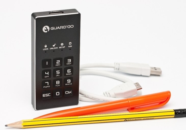 Мини-диск GuardDo SSD 500 ГБ защищенный флеш-накопитель с аппаратным шифрованием данных, пин-кодом