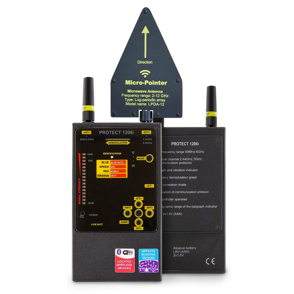 Детектор жучков прослушки Protect 1206i для обнаружения жучков прослушки