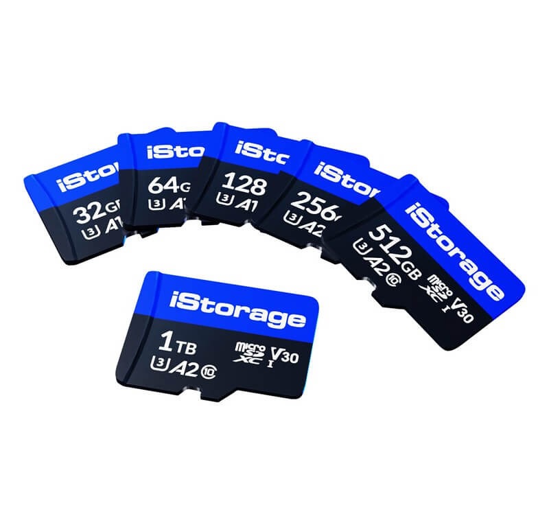 iStorage microSD Card 64GB защищенный флеш-накопитель с аппаратным шифрованием данных, пин-кодом