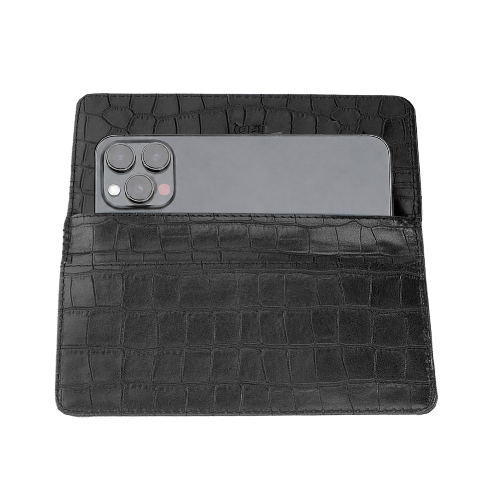 Чехол портмоне фарадея для телефона Faraday Bag PS2 Black Croc