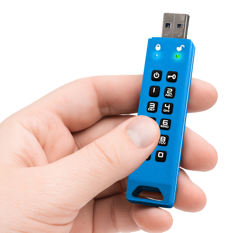 Флешка с пин кодом DataLock PRO3 Blue 128 GB USB 3.0