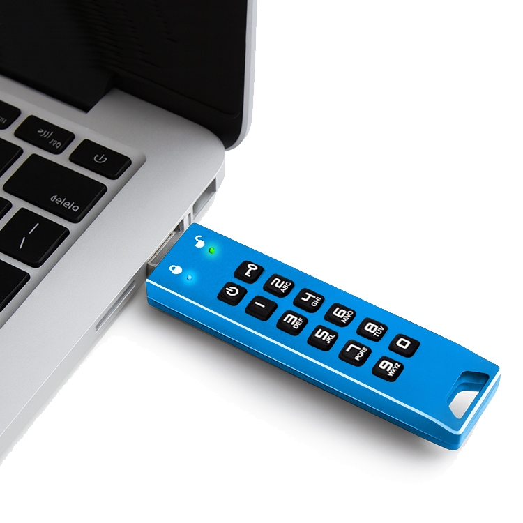 Флешка с пин кодом DataLock PRO3 Blue 128 GB USB 3.0