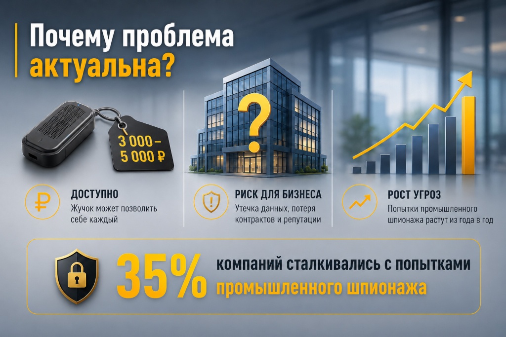 Почему проблема поиска жучков актуальна для бизнеса