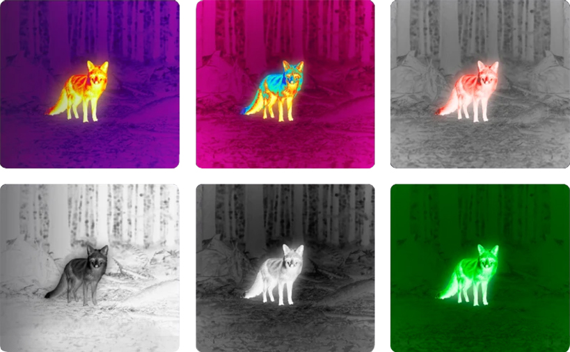 Цветовые палитры тепловизионного прицела SFH Varg L25RL PRO