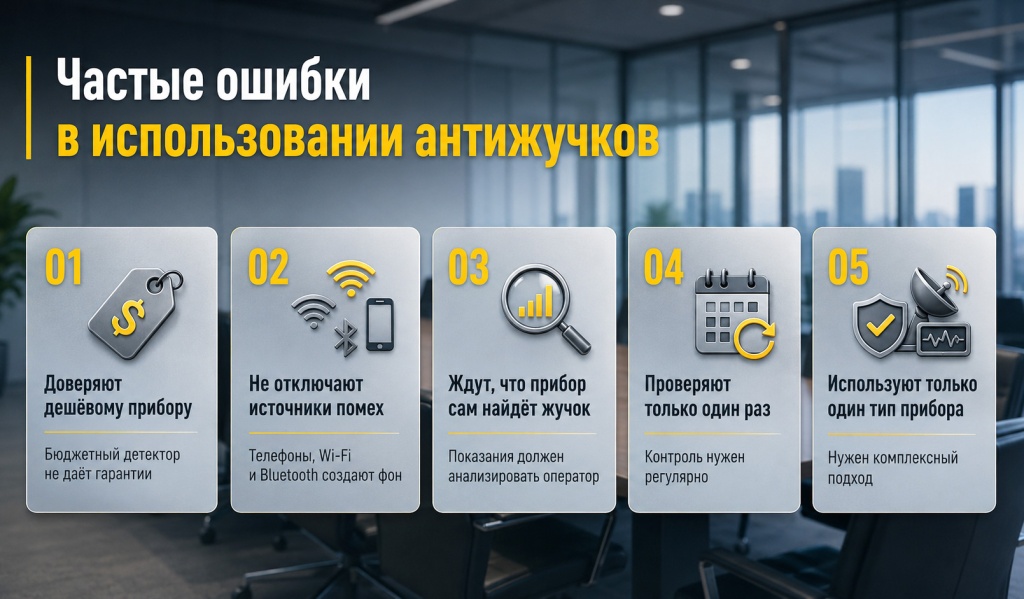 Типичные ошибки при работе с антижучками