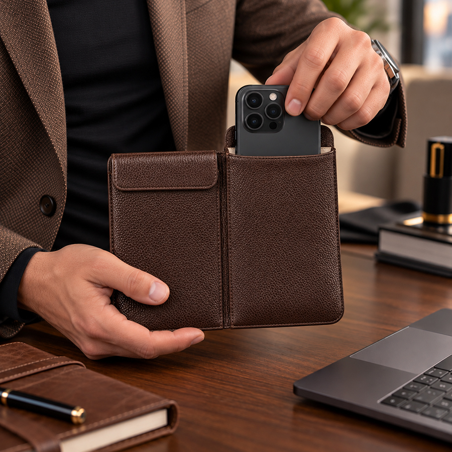 Чехол фарадея для двух телефонов Faraday Bag P2 Brown