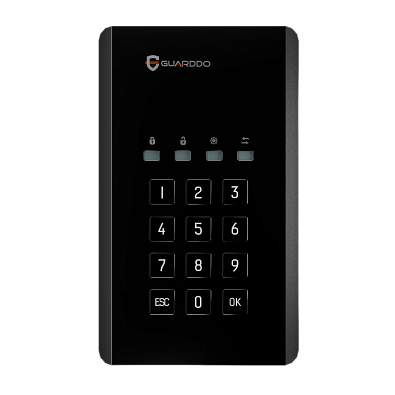 Внешний диск с шифрованием и пин-кодом GuardDo HDD 1 Тб