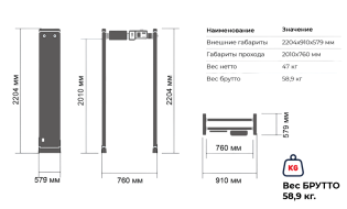 Арочный металлодетектор Блокпост Матрёшка PC Vx 3300 (33|22|11)
