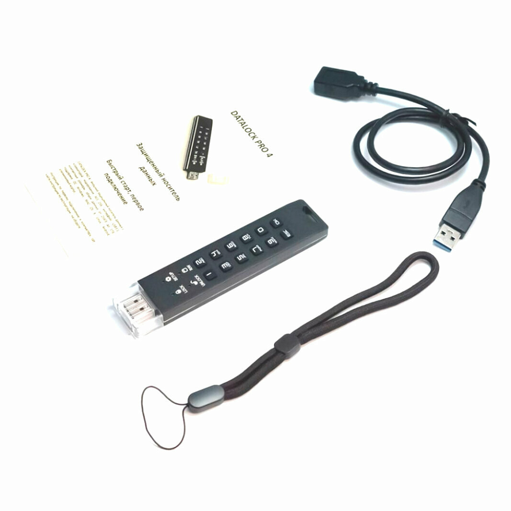 Флешка с ПИН-кодом DataLock PRO4 128 Gb USB 3.1 защищенный флеш-накопитель с аппаратным шифрованием данных, пин-кодом