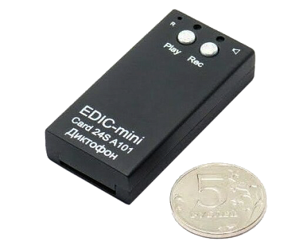 Мини диктофон EDIC-mini Card24S A101