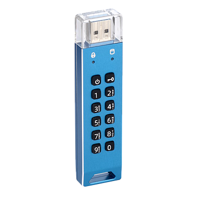 Флешка с шифрованием и пин-кодом DataLock PRO Blue 32Gb USB 3.0