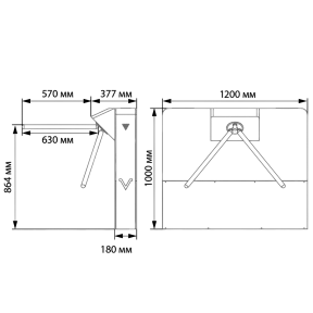 Тумбовый турникет-трипод Блокпост Vector 200