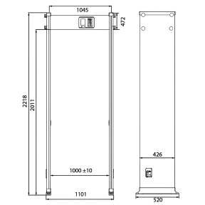 Арочный металлодетектор ZKTeco AMD600 (1000 мм)