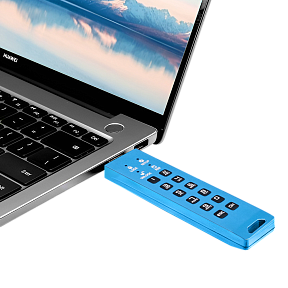 Флешка с пин кодом DataLock PRO4 Blue 128 Gb USB 3.2