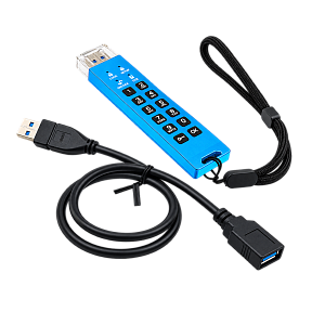 Флешка с пин кодом DataLock PRO4 Blue 128 Gb USB 3.2
