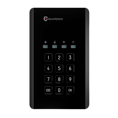 Внешний диск с шифрованием и пин-кодом GuardDo HDD 2 Тб (2,5)