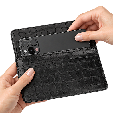 Чехол портмоне фарадея для телефона Faraday Bag PS2 Black Croc
